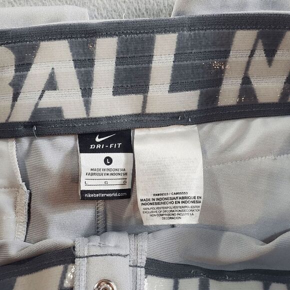 Nike Pants Mens Large Gray Baseball Softball Dri Fit Flat Front Swoosh Logo - Picture 8 of 11